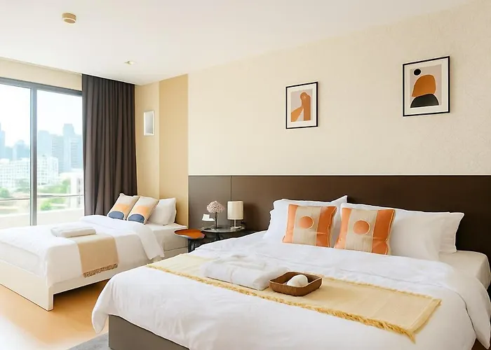 아파트 Modern 2 Bed Executive Unit 5min To Nana Bts 방콕